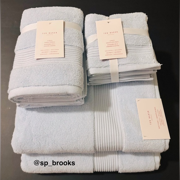 TED BAKER Other - 🎁8PC TED BAKER London Bath Towel Set -Powder Blue- Absorbent Super Plush Cotton